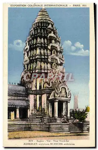 Cartes postales Exposition Coloniale Internationale Paris 1931 Angkor Vat Tour Nord Est