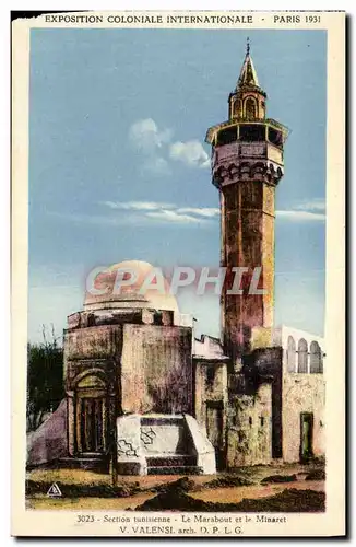 Ansichtskarte AK Exposition Coloniale Internationale Paris 1931 Section tunisienne Le marabout et le minaret