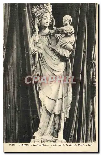 Cartes postales Paris Notre Dame Statue de N d de Paris