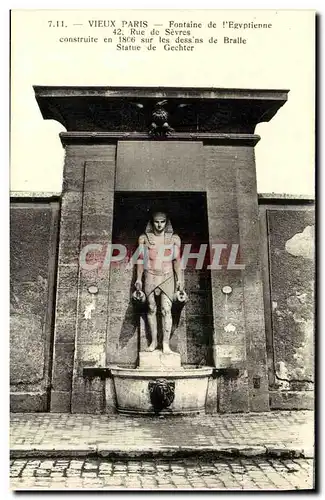 Cartes postales Vieux Paris Fontaine de l Egyptienne Rue de Sevres Egypte