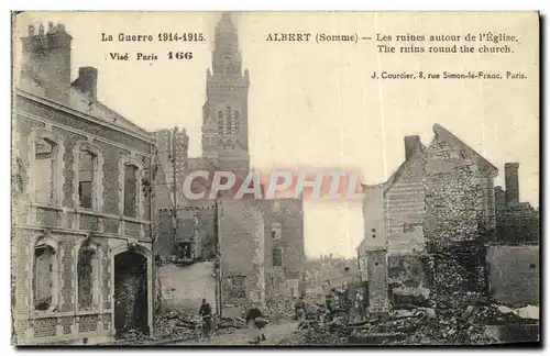 Cartes postales Albert Les Ruines Autour de L Eglise Militaria