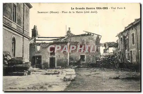 Cartes postales Sampigny Place de la Mairie Militaria