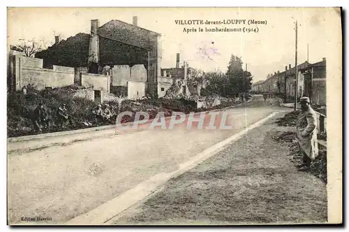 Cartes postales Villotte devant Louppy Apres le bombardement Militaria