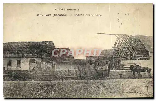 Cartes postales Arvilliers Entree du villaeg Militaria