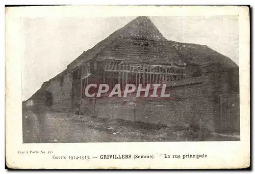 Cartes postales Grivillers La Rue Principale Militaria