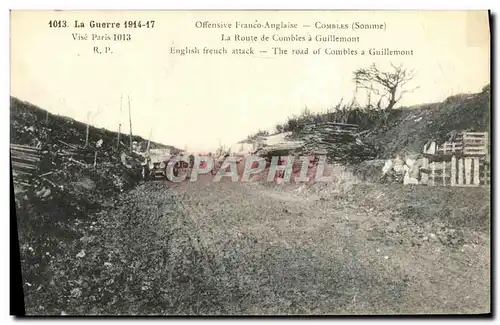 Cartes postales Offensive Franco Anglaise Combles La route de Combles a Guillemont Militaria