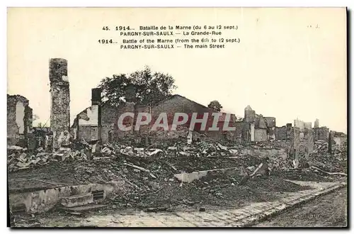 Cartes postales Pargny Sur Saulx La Grande Rue Militaria