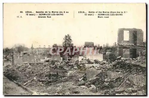 Cartes postales Sermaize Les Bains Grande Rue Militaria