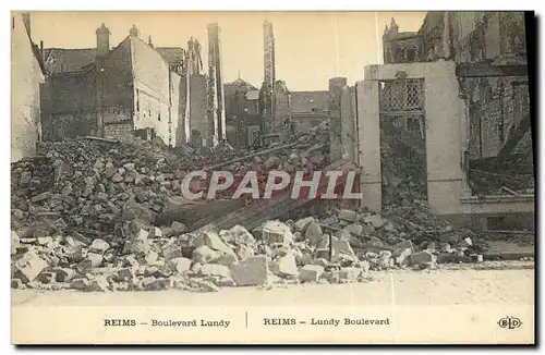 Cartes postales Reims Boulevard Lundy Militaria