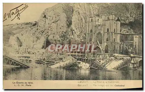 Cartes postales Dinant Le Pont et La Cathedrale Militaria