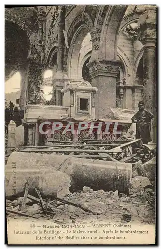 Cartes postales Albert Interieur de la Basilique Le Marie Apres Le Bombardement Militaria