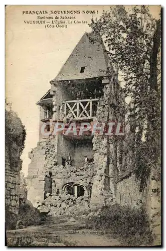 Cartes postales Environs de Soissons Vauxbuin Le Clocher Militaria