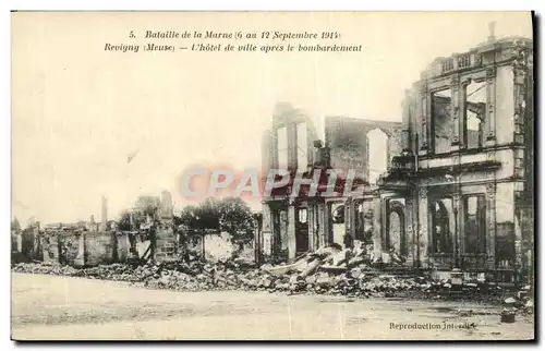 Cartes postales Revigny L Hotel de Ville Apres Le Bombardement Militaria