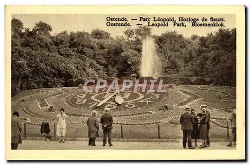 Cartes postales Ostende Parc Leopold Horloge de Flurs