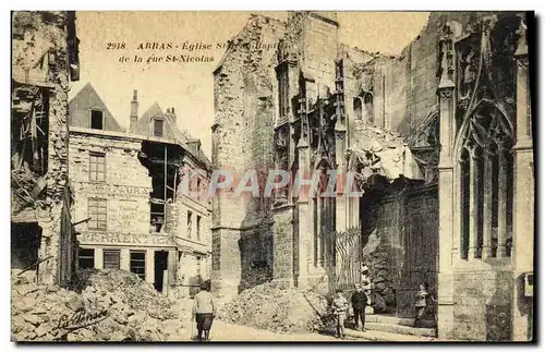 Cartes postales Arras Eglise De La Rue St Nicolas Militaria