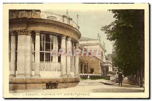 Ansichtskarte AK Wiesbaden Kurhaus mit Gartenterrasse