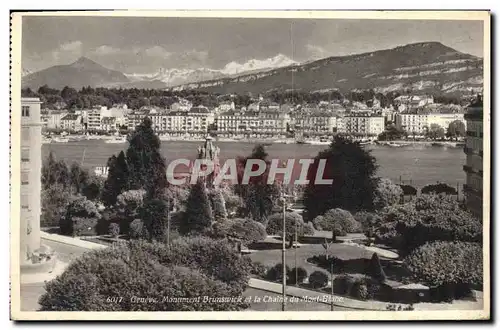 Ansichtskarte AK Geneve Monument Brunswick et la Chaine du Mont Blanc