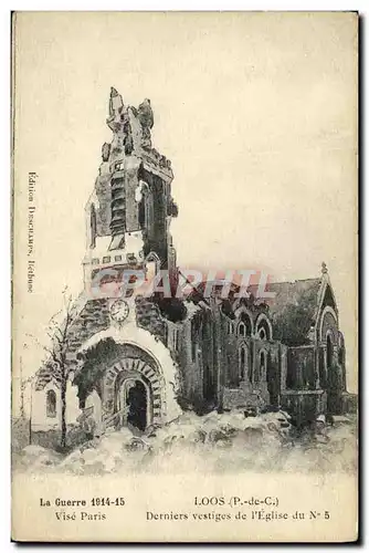 Cartes postales Loos Derniers Vestiges de L Eglise du numero 5 Militaria