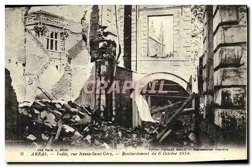 Ansichtskarte AK Arras Voute vue Neuve Saint Gery Bombardement du 6 octobre 1914 Militaria