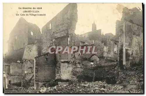 Cartes postales Gerbeviller Un Coin du Village Incendie Militaria