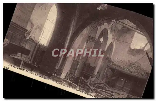 Cartes postales Vermelles La nef de l eglise vue du choeur Militaria