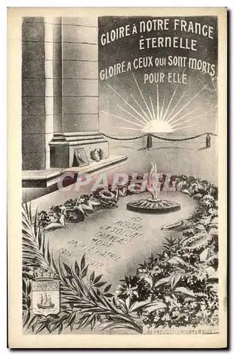 Cartes postales Gloire Notre France Eternelle Militaria
