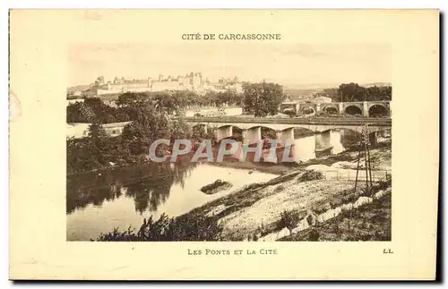 Ansichtskarte AK Cite De Carcassonne Les Ponts Et La Cite