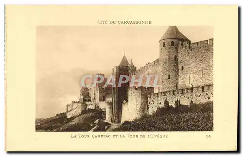 Ansichtskarte AK Cite De Carcassonne La Tour Cahuzac Et La Tour De L Eveque