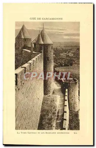 Ansichtskarte AK Cite De Carcassonne La Tour Cahuzac Et les remparts exterieurs