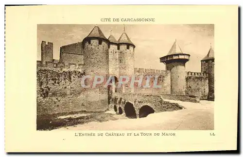 Cartes postales Cite De Carcassonne Du Chateau L entree Et La Tour Du Major