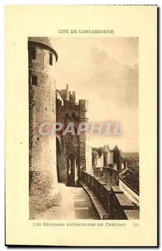 Cartes postales Cite De Carcassonne Du Chateau Les defenses exterieures