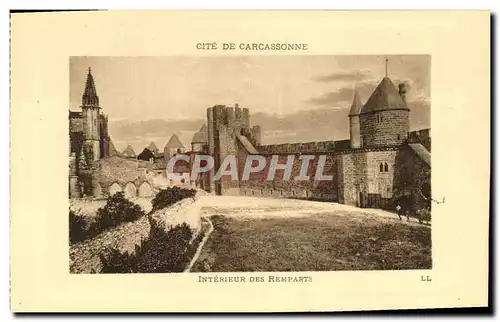 Ansichtskarte AK Cite De Carcassonne Interieur Des Remparts