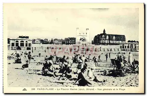 Cartes postales Paris Plage La Pisscine Marine Vue generale de la plage