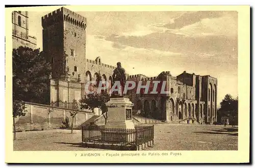 Cartes postales Avignon Facade Principale du Palais des Papes