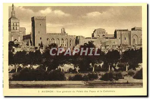 Cartes postales Avignon Vue Generale du Palais des Papes et La Cathedrale