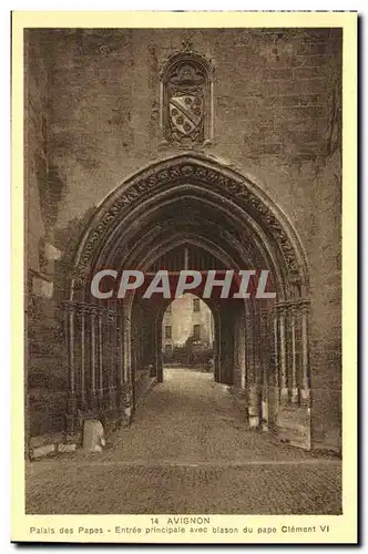 Cartes postales Avignon Palais des PapesEntree Principale avec blason du Pape Clement