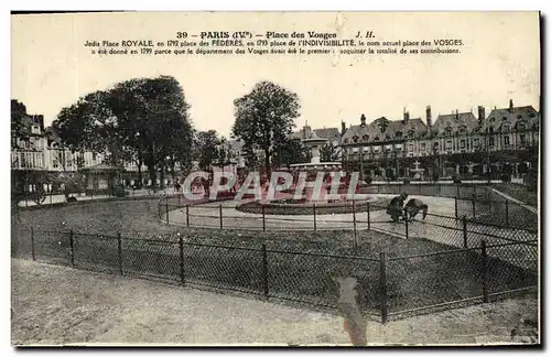 Cartes postales Paris Place des Vosges