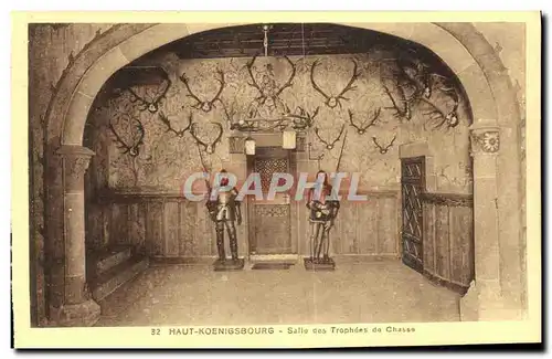 Cartes postales Haut Koenigsbourg Salle des Trophees de Chasse