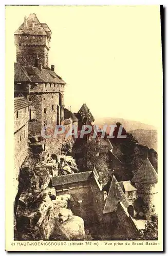 Ansichtskarte AK Haut Koenigsbourg Vue prise du Grand Bastion