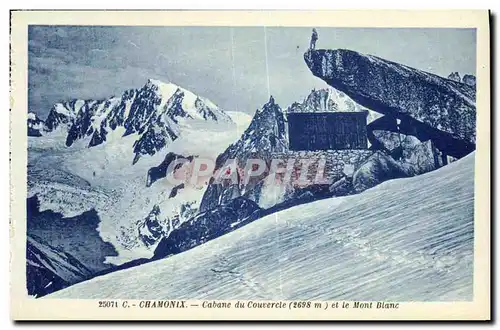 Cartes postales Chamonix Cabane du Couverele et le Mont Blanc