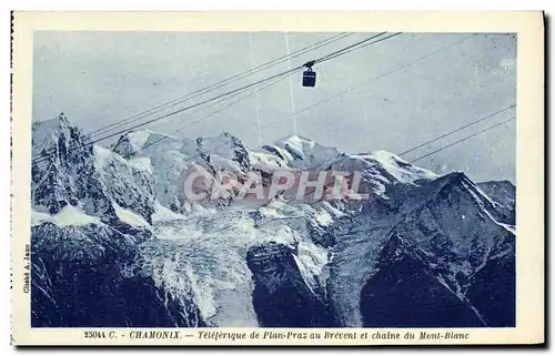 Ansichtskarte AK Chamonix Teteferique de Plan Praz Au Brevent et Chaine du Mont Blanc