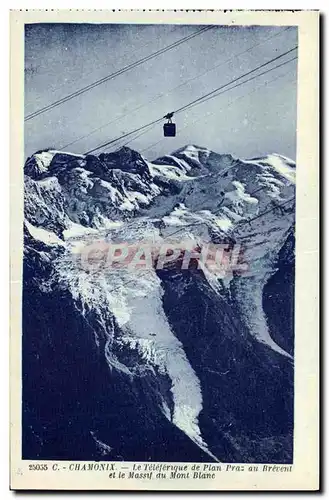 Cartes postales Chamonix Le Teleferique de Plan Praz au Breven et le Massif au Mont Blanc