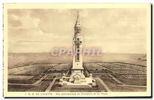 Cartes postales De Lorette Vue Panoramique du Cimetiere et du Phare