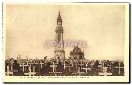 Cartes postales De Lorette Vue Generale du Phare et de la Basilique