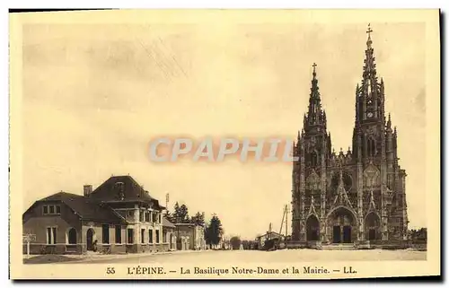 Cartes postales L Epine La basilique Notre Dame et la mairie