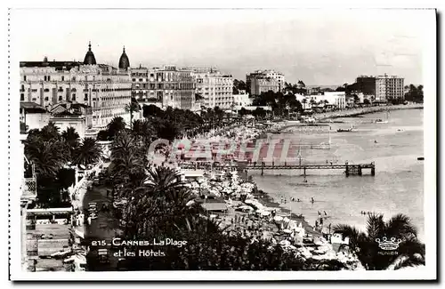 Cartes postales Cannes La plage et les Hotels