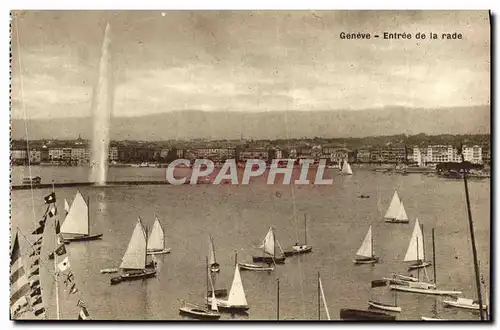 Cartes postales Geneve Entree de la Rade Bateaux