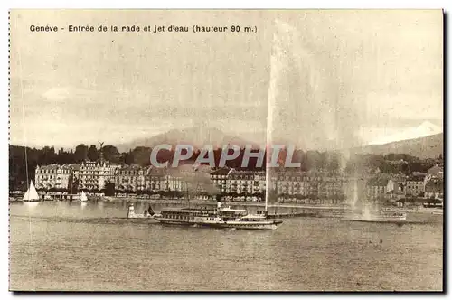 Cartes postales Geneve Entree de la Rade et jet d eau