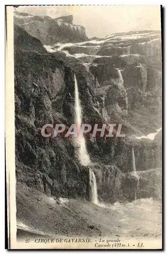 Cartes postales Gavarnie Cirque La grande cascade