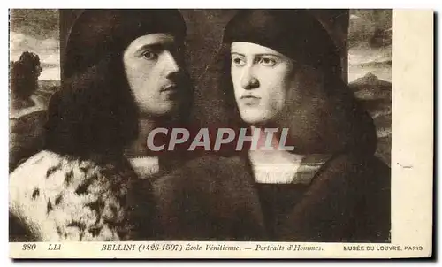 Cartes postales Bellini Ecole Venitienne Portraits d Hommes Musee du Louvre Paris